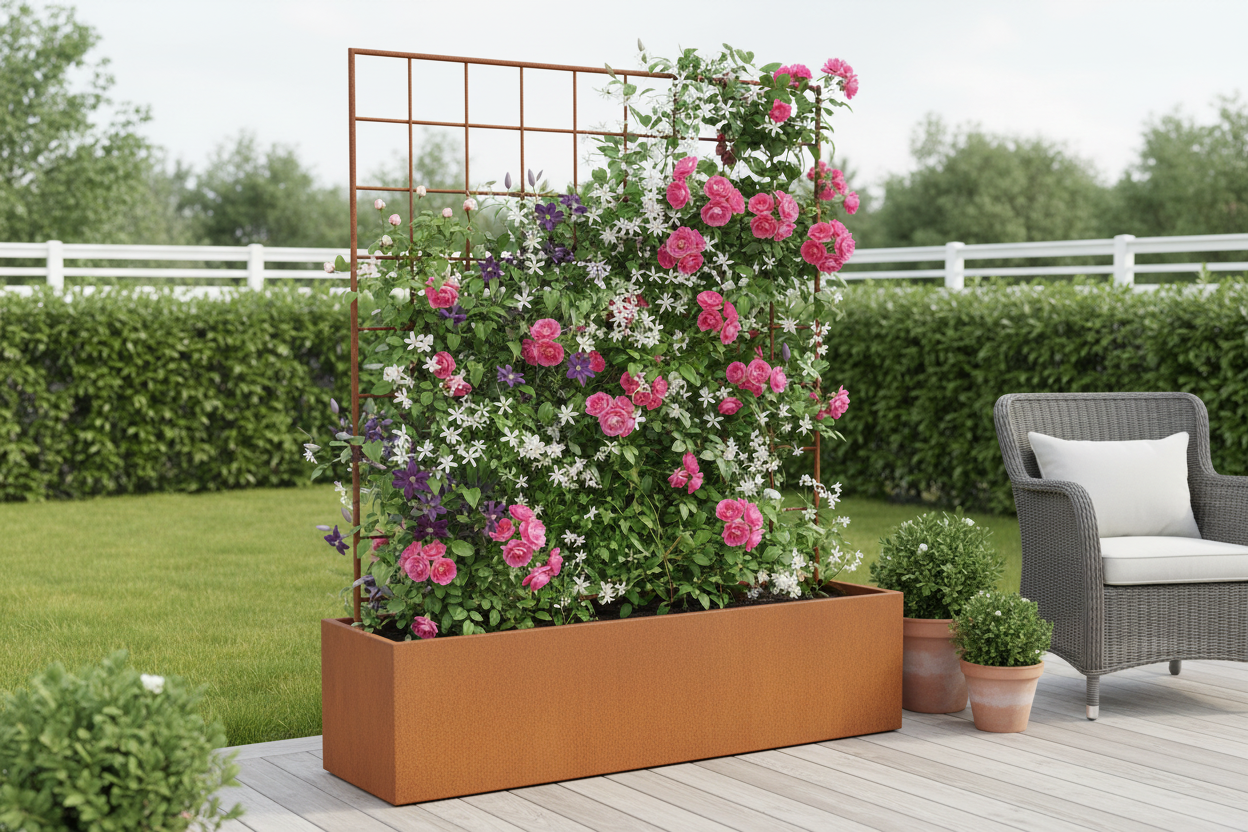 Plantekasse 120×40×40 cm med rionetskærm