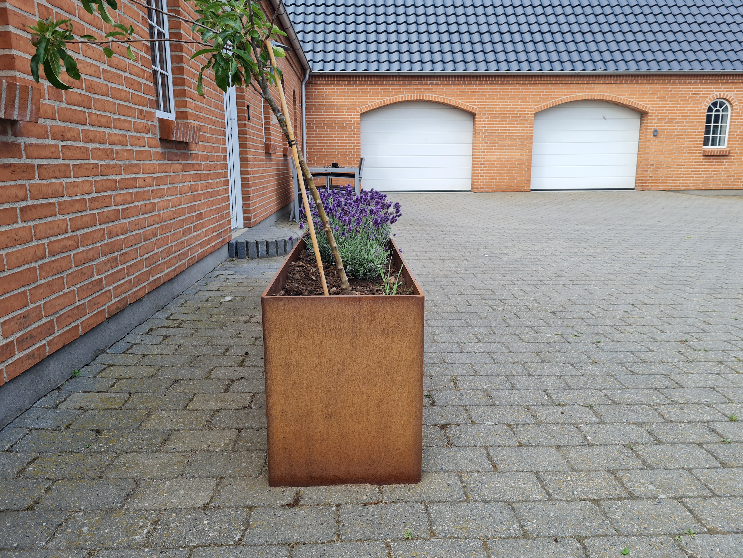 Højbed ombukket kant 200x40x80 cm